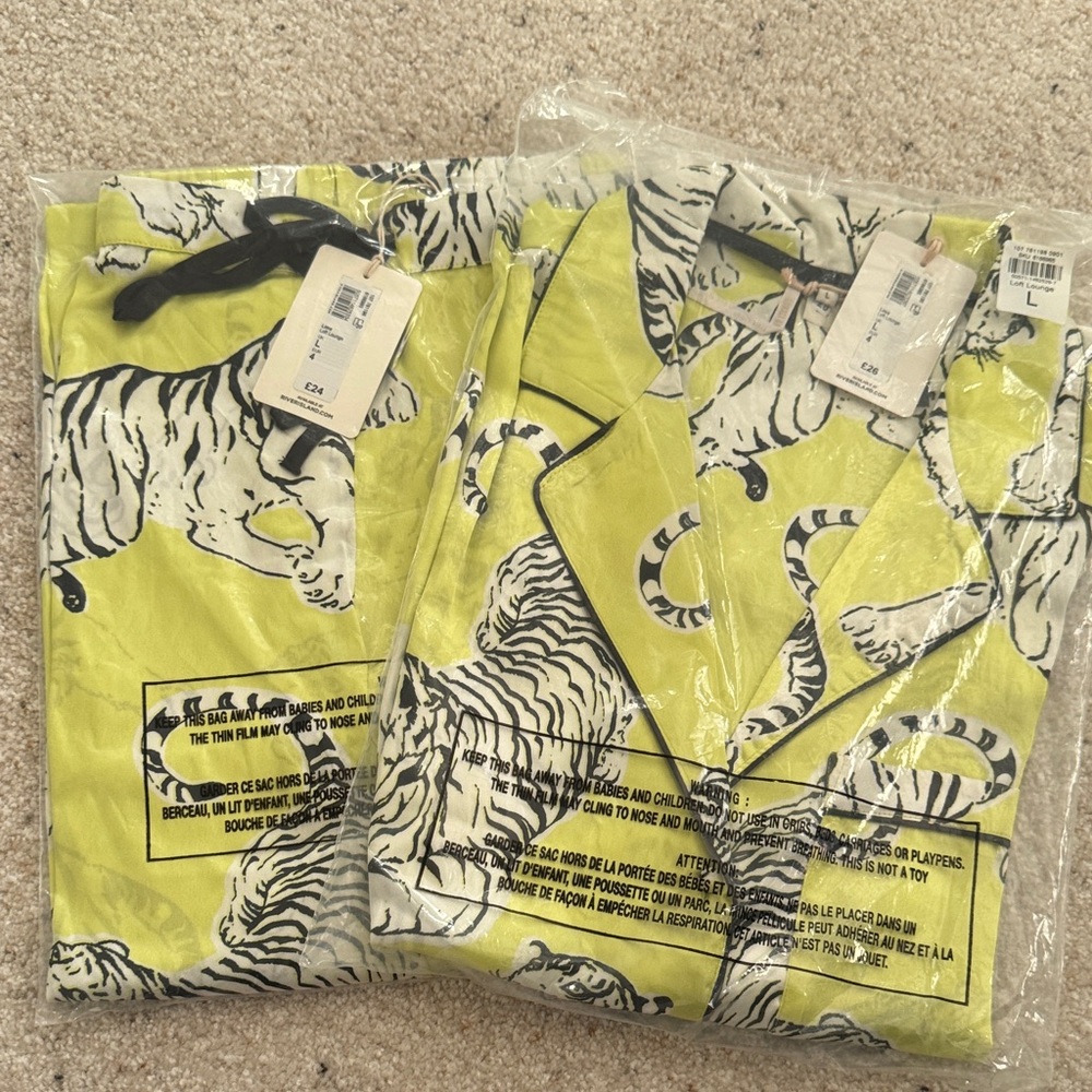 Nasty Gal Lime Green Tiger Print Pajama Set